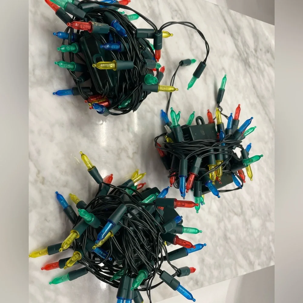 Set of three battery operated red lights